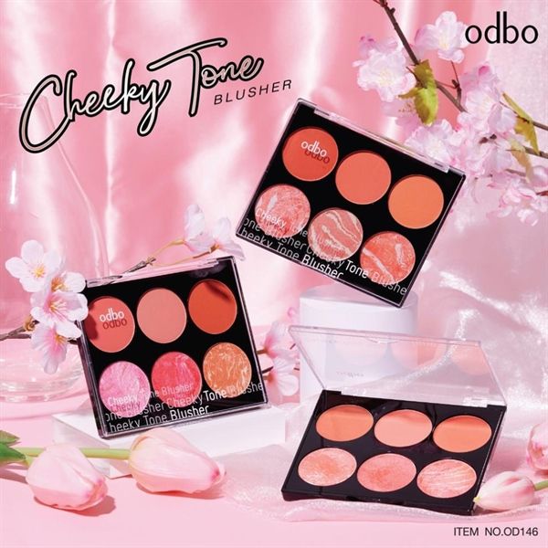 ￼Phấn Má Hồng , Bắt Sáng ODBO 6ô Cheeky Tone Blusher #01