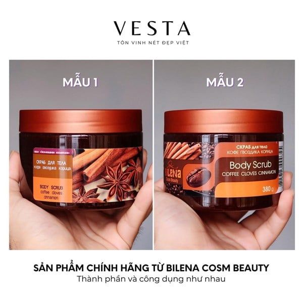 Tẩy Da Chết Quế Hồi Cà Phê Bilena Nga 380g [Mẫu Mới ]