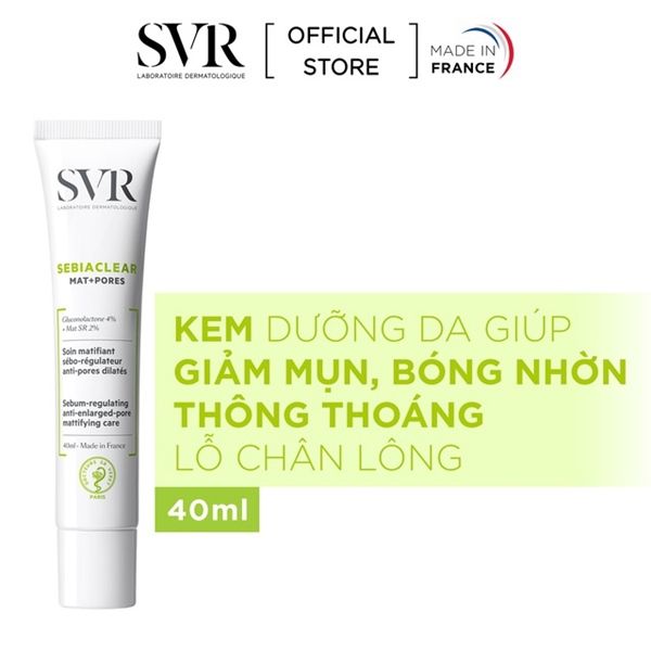Kem Dưỡng SVR SEBIACLEAR Mat+Pores Kiềm Dầu, Se Khít Lỗ Chân Lông 40ml (Mới)