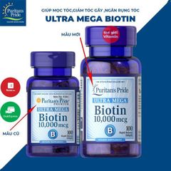 Viên Uống Hỗ Trợ Giảm Rụng Tóc Đẹp Da Biotin Ultra Mega Puritan's Pride, 100 viên