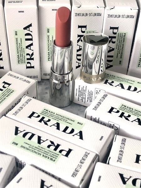 (mini) Son thỏi Prada Monochrome Hyper Matte #B02Quartz -Hồng đất