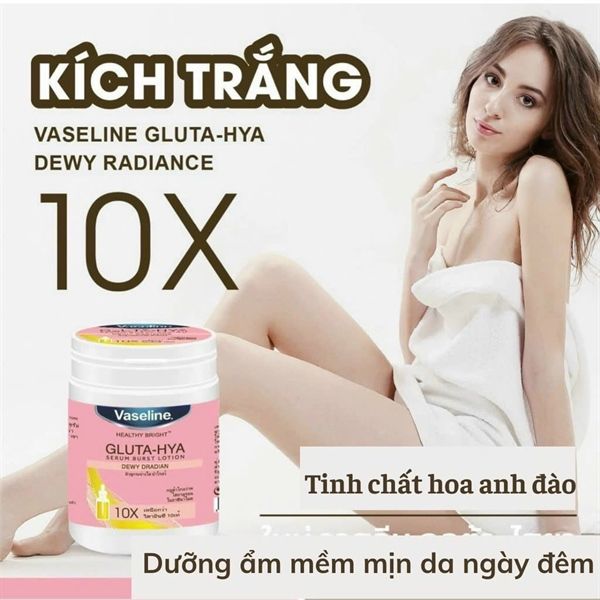 (Dạng Hủ) Kích Trắng VASELINE Gluta-Hya 10x Dewy #hồng