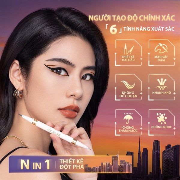 ￼Bút Kẻ Mắt Nước FOCALLURE Siêu Mịn Khô Nhanh Chống Thấm Nước Lâu Trôi 0.6g