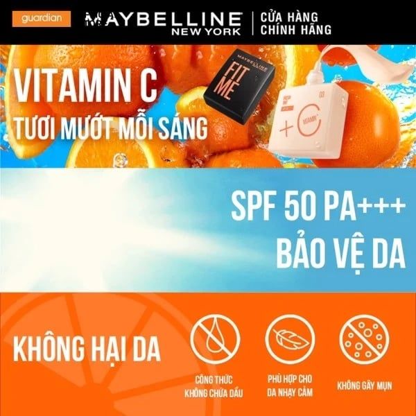 Kem Nền Maybelline Fit Me Fresh Tint Vitamin C Foundation SPF50 PA+++ 30ml