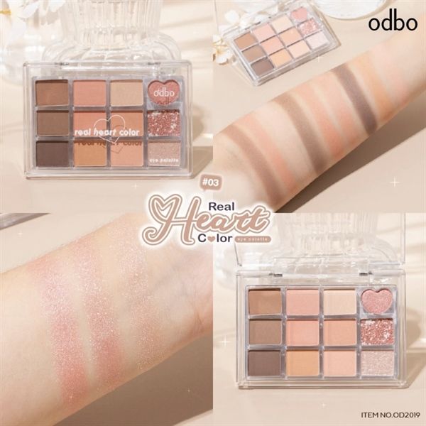 Phấn mắt má odbo real heart color 12ô #03