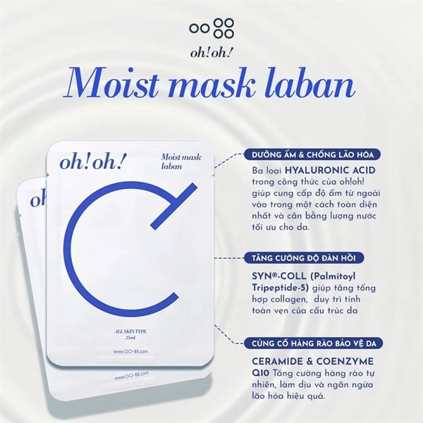 Mặt Nạ Ceramide Phục Hồi Da oh!oh! Moist mask