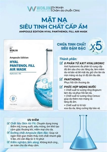 Mặt Nạ Siêu Tinh Chất Cấp Ẩm, Làm Dịu Da Dr.Wonjin Ampoule Edition Fill Air Mask