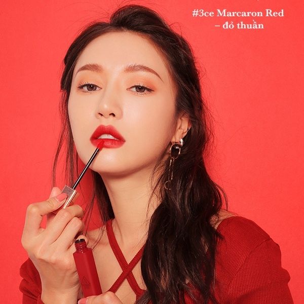 Son 3CE Cloud Lip Tint #macaron red - đỏ thuần