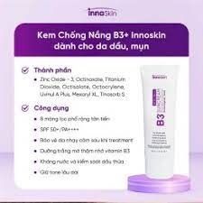Kem Chống Nắng nâng tone Innoskin B3 tím Suncream SPF50+ PA++++ 50ml