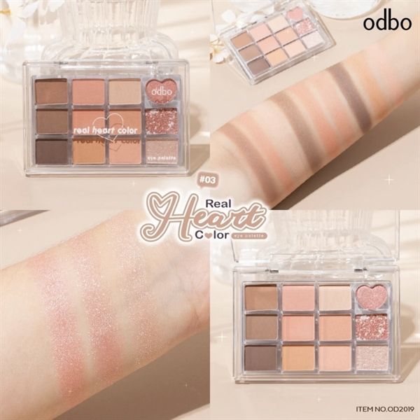 Phấn mắt má odbo real heart color 12ô #03