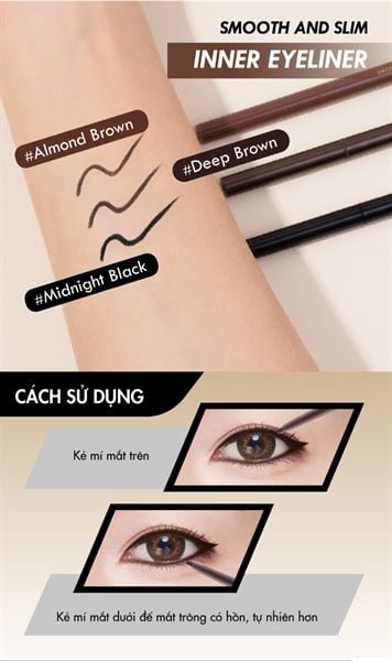 Chì kẻ mắt Browit smooth and slim inner eyeliner -đen