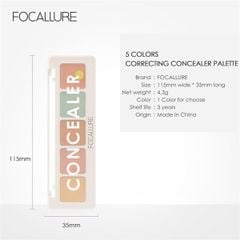 Bảng Triệt Sắc Che Khuyết Điểm 5 Ô FOCALLURE Color Concealer Palette