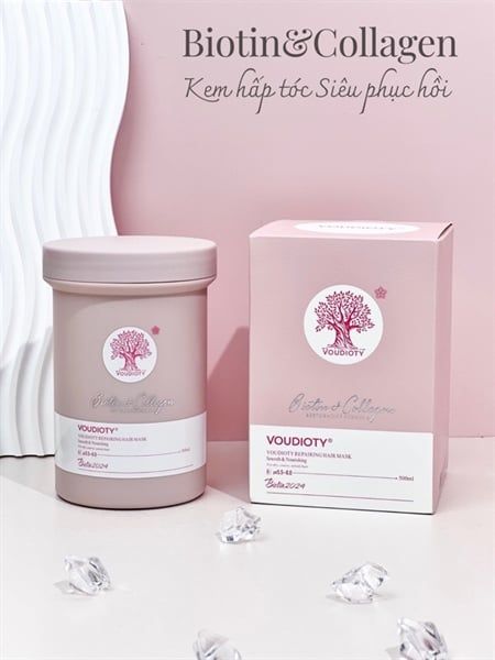 Ủ Tóc Hương Nước Hoa Biotin Collagen Essence Pink Voudioty Hũ Hồng 500ml