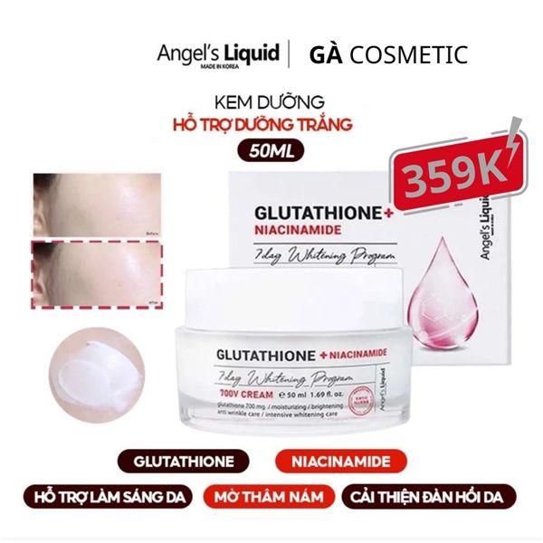 kem dưỡng làm trắng mờ thâm nám Angle’s liquid glutathion niacinamide 50ml