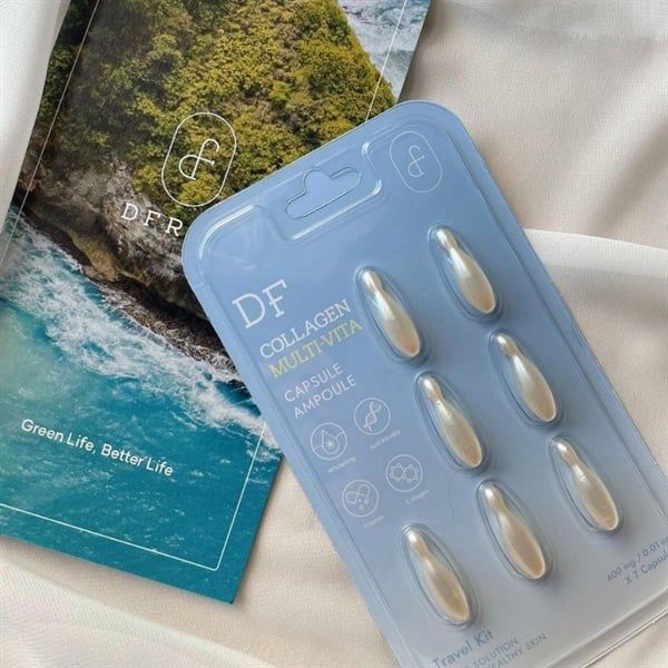 vỉ Collagen tươi DFRAU dưỡng trắng,đàn hồi da căng bóng mịn màng multi-vita capsure ampoule travel kit