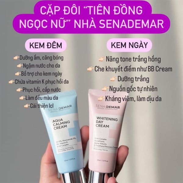 kem dưỡng đêm Sena derma aqua calming cream 30ml