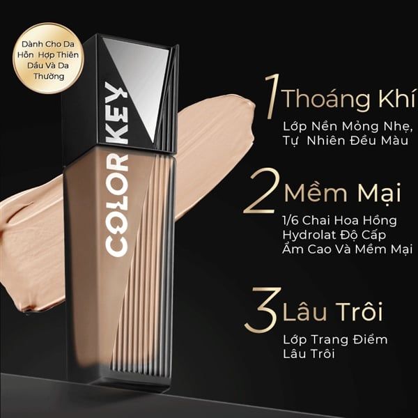 Kem Nền cho da dầu Colorkey Matte Flawless Liquid Foundation 30g #C1