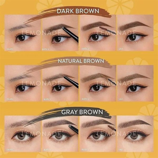 Chì kẻ mày lemonade 2 đầu sợi mảnh