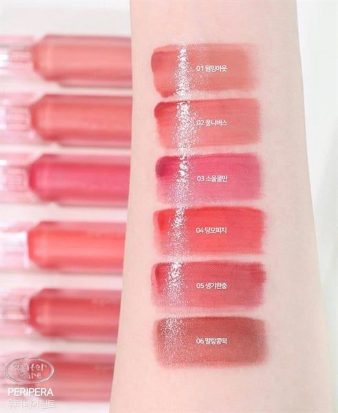 Son Tint Bóng Peripera Water Bare Tint #02 Universal Coral
