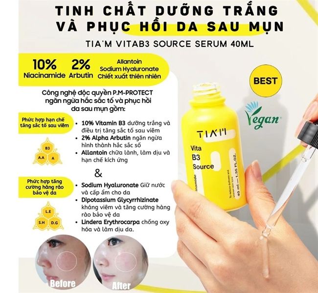 Serum dưỡng trắng phục hồi da Tiam Vita B3 Source