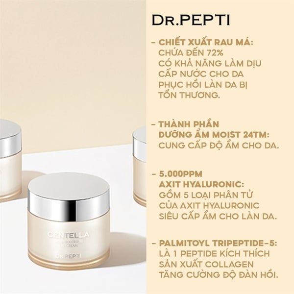 Kem Dưỡng Dr.Pepti Chiết Xuất Rau Má Dưỡng Ẩm Và Dịu Da 70ml