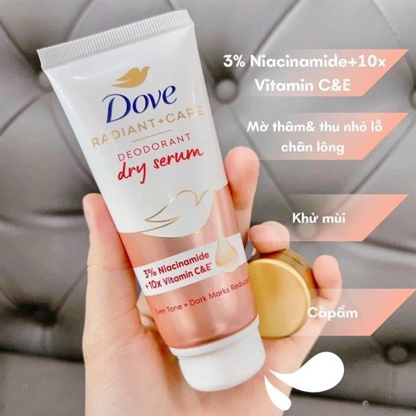 serum dưỡng sáng da khử mùi DOVE 3%niacinamide,vitamin C #tuýt