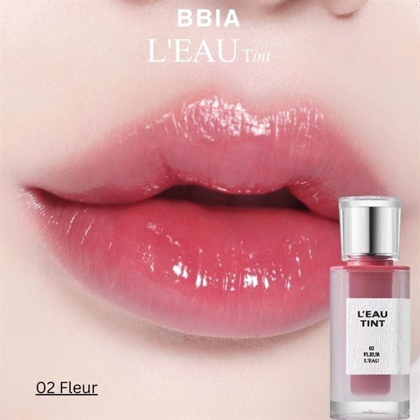 Son Tint Bóng Thuần Chay BBIA Gardenia Leau Tint #02 fleur đỏ hồng