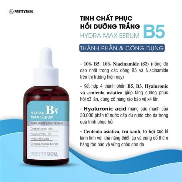 SERUM PHỤC HỒI DƯỠNG TRẮNG B5 PRETTY SKIN HYDRAT B5 MAX SERUM 50ML