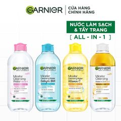 Nước tẩy trang Garnier SkinActive dành cho da nhạy cảm màu hồng