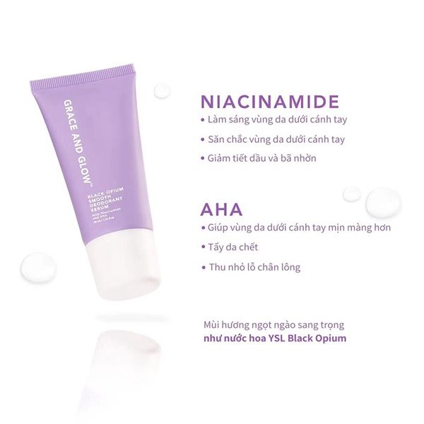 Lăn Khử Mùi Grace Glow Black Opium Smooth Deodorant Serum Sáng Da Ngăn Ngừa Mồ Hôi