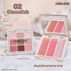 Phấn mắt 12 ô Sivanna Colors Multi Face #02 clownfish