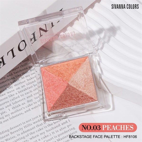 Phấn má SIVANA backstage face palette 4màu tích hợp