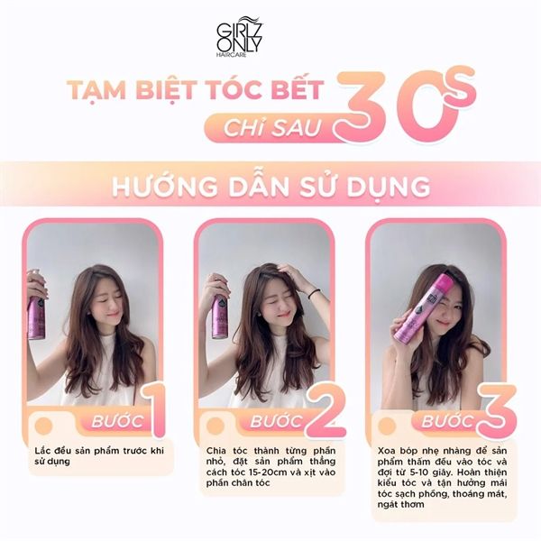 Dầu Gội Khô Girlz Only dry shampoo 100ml #hồng