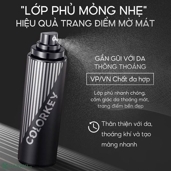 Xịt Khoá Makeup Colorkey Nam Châm Đen Lâu Trôi, Bền Màu 100ml