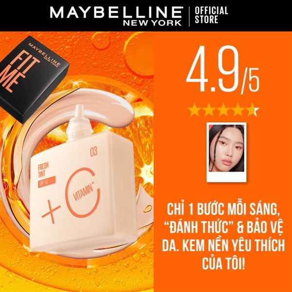 Kem Nền Maybelline Fit Me Fresh Tint Vitamin C Foundation SPF50 PA+++ 30ml