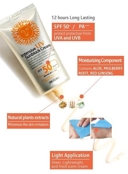 Kem Chống Nắng 3W Clinic Dành Cho Mọi Loại Da SPF50 PA+++ 70ml