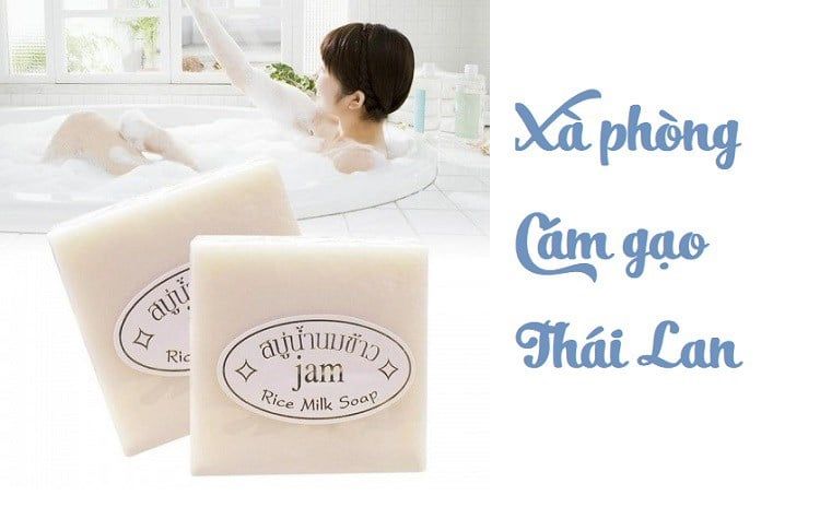 Xà phòng kích trắng cám gạo Thái Lan Jam Rice Milk Soap 65g chính hãng