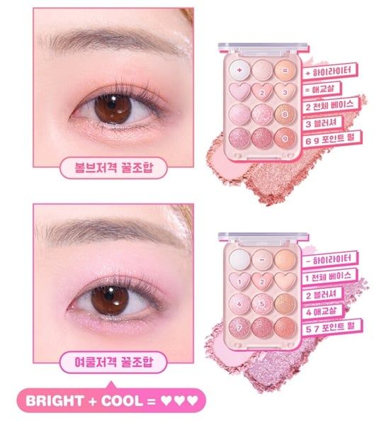 phấn mắt colorgram 9ô pint point #01 đào san hô
