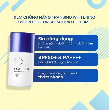 Kem Chống Nắng Trắng Da Transino Whitening UV Protector SPF50+/PA++++ 30ml Nhật Bản