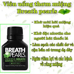 ￼Viên thơm miệng thảo dược Breath pearls (50v - Úc) giảm mùi cho người lớn, phụ nữ và bé trên 6 tuổi