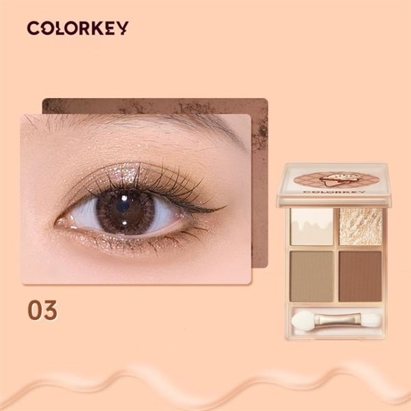 Bảng Phấn Mắt 4 Màu COLORKEY choco Ice Cream #03 kem chocolate