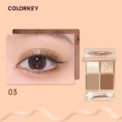Bảng Phấn Mắt 4 Màu COLORKEY choco Ice Cream #03 kem chocolate