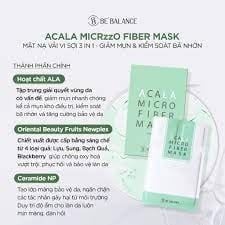 Mặt nạ vải vi sợi Be'Balance Acala Micro Fiber Mask -xanh lá