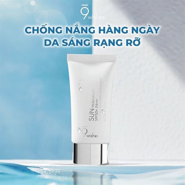 Kem Chống Nắng Cấp Ẩm, Làm Dịu Da 9 Wishes Sun Moisturizer Advanced Light-weight UV Protection SPF50/PA+++ 50ml