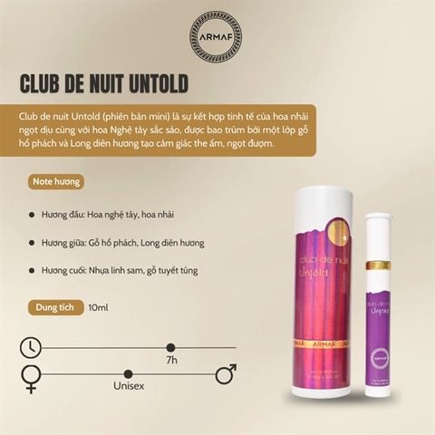 [ New ] nước hoa Amaf Club de nuit 10ml-untold