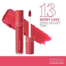 Son Kem Lì Cực Nhẹ Môi Romand Zero Velvet Tint 5.5g #13 berry cake đỏ hồng