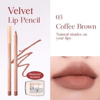 CHÌ KẺ VIỀN MÔI CLIO VELVET LIP PENCIL #03 coffe brown nâu trà