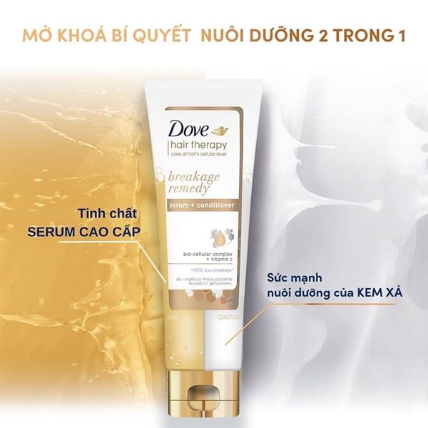 Kem Xả Dove Hair Therapy Serum 2in1 Phục Hồi Ngăn Gãy Rụng 230ml