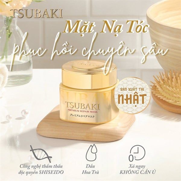 Mặt Nạ Tóc Tsubaki Cao Cấp Phục Hồi Hư Tổn 180g