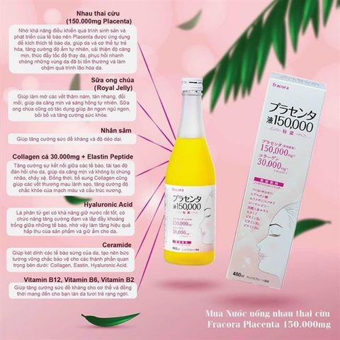 Nước Uống collagen Nhau Thai Cừu FRACORA PLACENTA collagen Nhật Bản